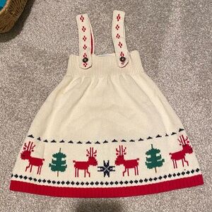 Hanna Andersson Cream and Red Knit Dress